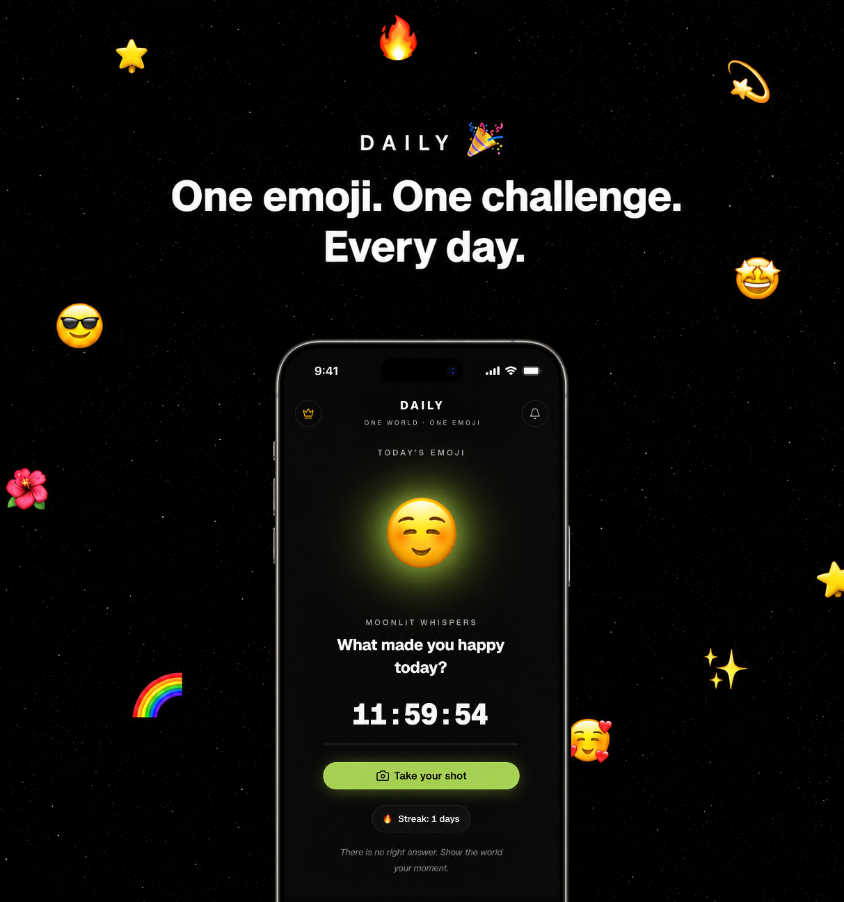 DAILY today’s emoji challenge screen